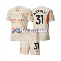Maillot Manchester City Ederson Moraes 31 2024-2025 Gardien 3ème Enfant MC