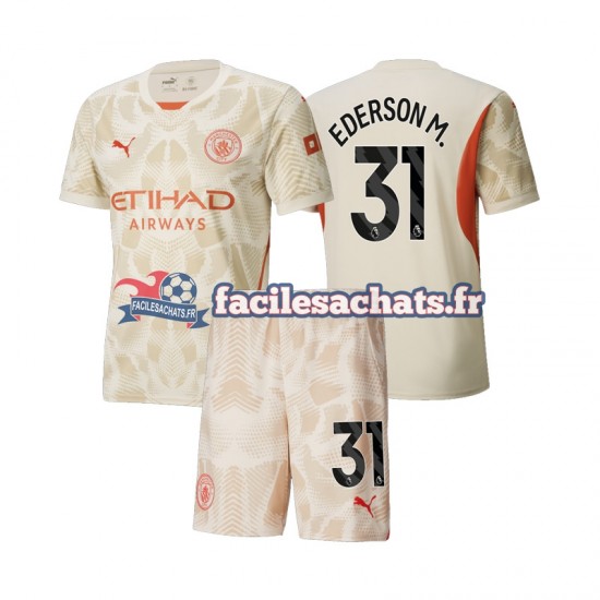 Maillot Manchester City Ederson Moraes 31 2024-2025 Gardien 3ème Enfant MC