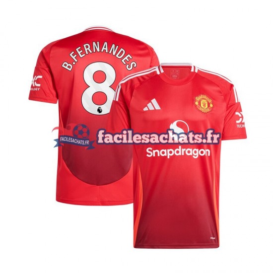 Maillot Manchester United Bruno Fernandes 8 2024-2025 Rouge Domicile Homme MC