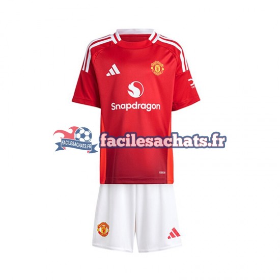 Maillot Manchester United 2024-2025 Rouge Domicile Enfant MC