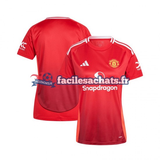 Maillot Manchester United 2024-2025 Rouge Domicile Femme MC