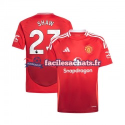 Maillot Manchester United Luke Shaw 23 2024-2025 Rouge Domicile Homme MC Maillot Manchester United Luke Shaw 23 2024-2025 Rouge Domicile Homme MC
