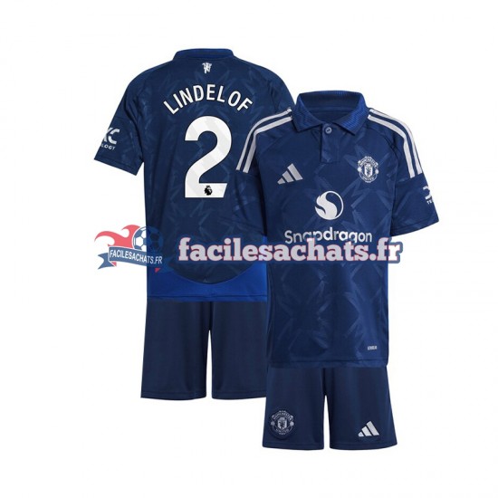 Maillot Manchester United Victor Lindelof 2 2024-2025 Rouge Extérieur Enfant MC