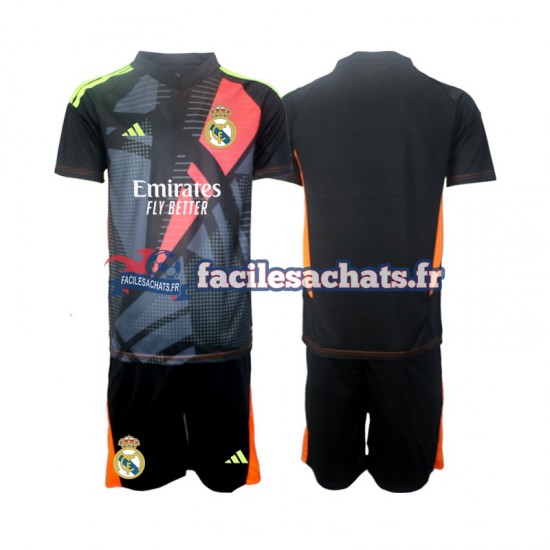 Maillot Real Madrid 2024-2025 Gardien Noir Extérieur Enfant MC