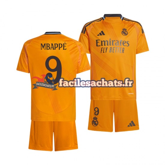 Maillot Real Madrid Mbappe 9 2024-2025 Extérieur Enfant MC