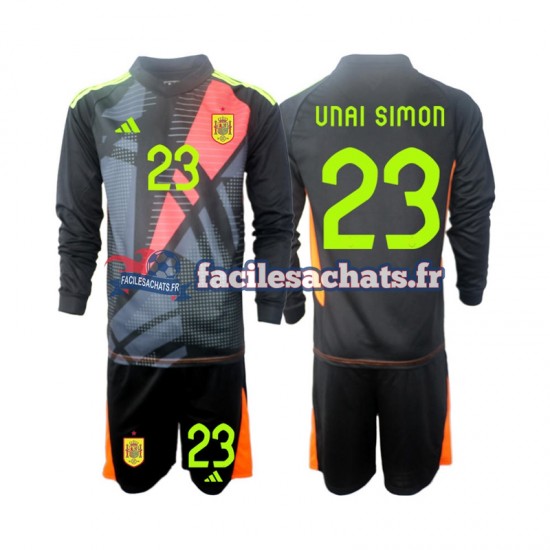 Maillot Espagne Unai Simon 23 Euro 2024 Gardien Extérieur Enfant ML