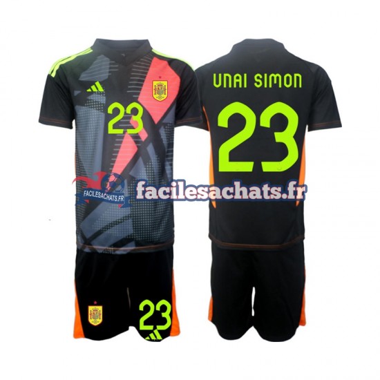 Maillot Espagne Unai Simon 23 Euro 2024 Gardien Extérieur Enfant MC