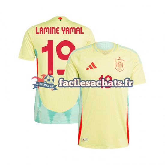 Maillot Espagne LAMINE YAMAL 19 Euro 2024 Extérieur Homme MC