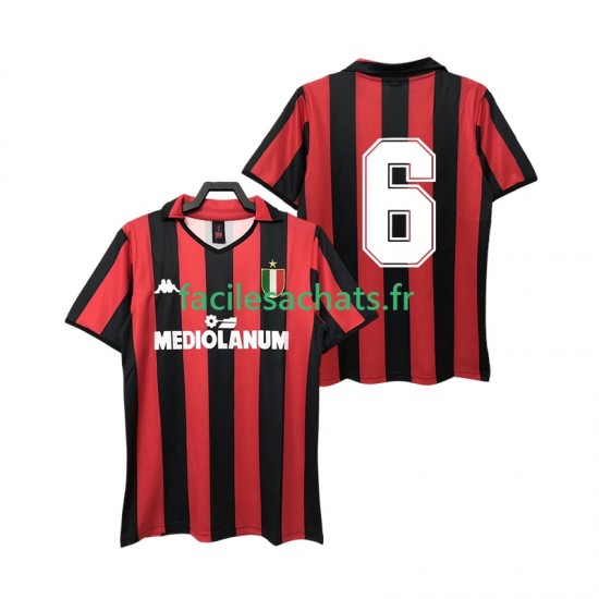 Maillot AC Milan 6 Retro 1988 1989 Domicile Homme MC
