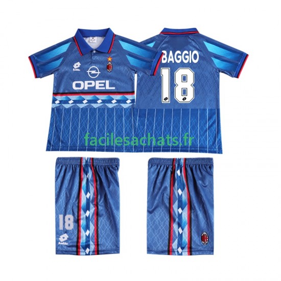 Maillot AC Milan BAGGIO 18 Retro 1995 1996 Extérieur Enfant MC