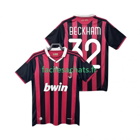 Maillot AC Milan BECKHAM 32 Retro 2009 2010 Domicile Homme MC