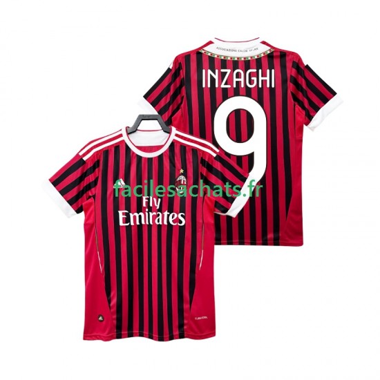 Maillot AC Milan INZAGHI 9 Retro 2011 2012 Domicile Homme MC