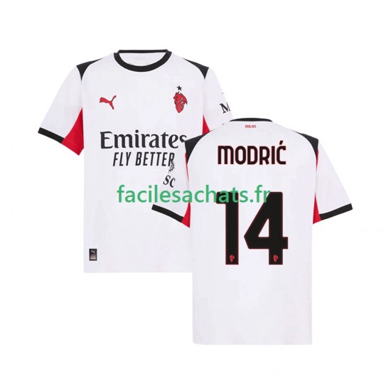 Maillot AC Milan Luka Modric 14 2025-2026 Extérieur Homme MC