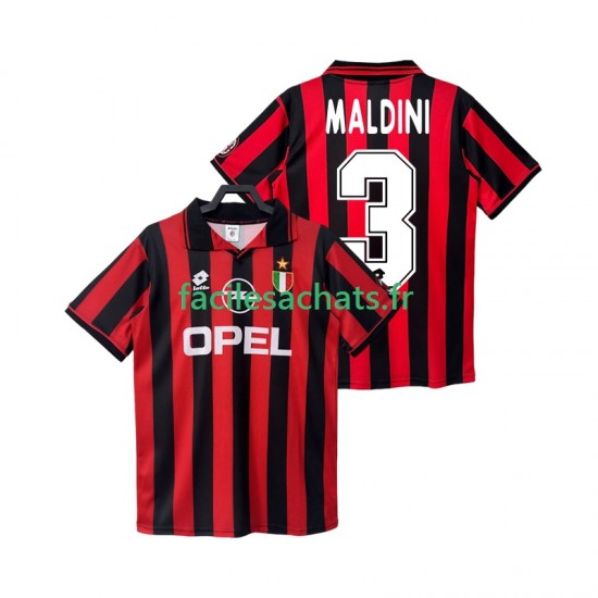 Maillot AC Milan MALDINI 3 Retro 1996 1997 Domicile Homme MC