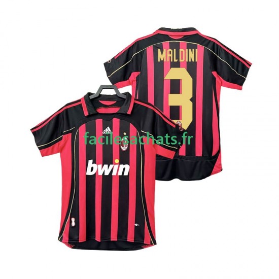 Maillot AC Milan MALDINI 3 Retro 2006 2007 Domicile Homme MC