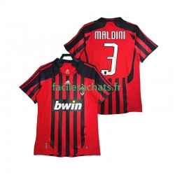Maillot AC Milan MALDINI 3 Retro 2007 2008 Domicile Homme MC
