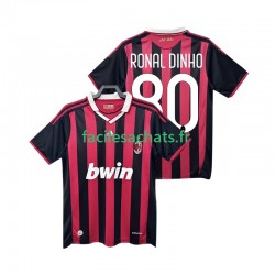 Maillot AC Milan RONALDINHO 80 Retro 2009 2010 Domicile Homme MC