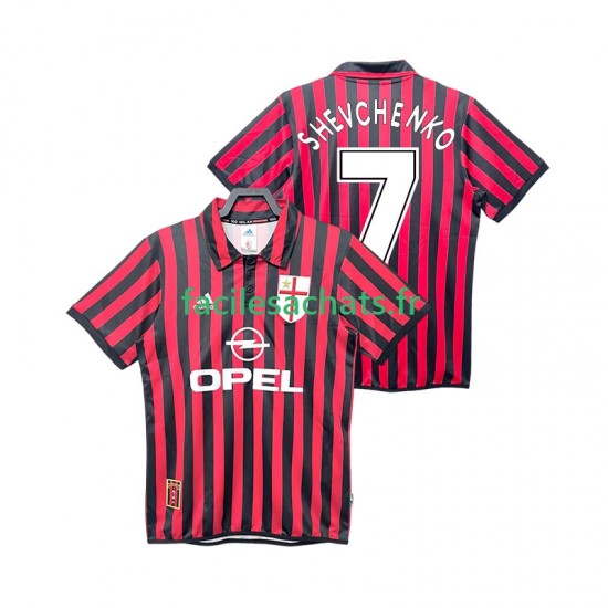 Maillot AC Milan SHEVCHENKO 7 Retro 1999 2000 Domicile Homme MC