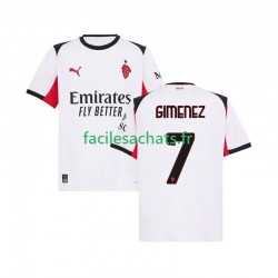 Maillot AC Milan Santiago Gimenez 7 2025-2026 Extérieur Homme MC