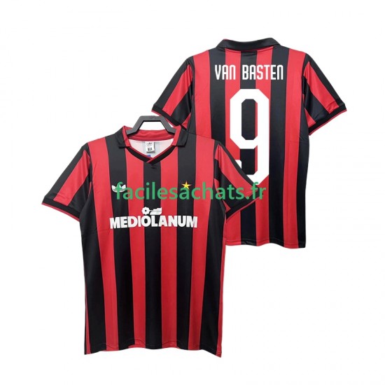 Maillot AC Milan VAN BASTEN 9 Retro 1990 1991 Domicile Homme MC