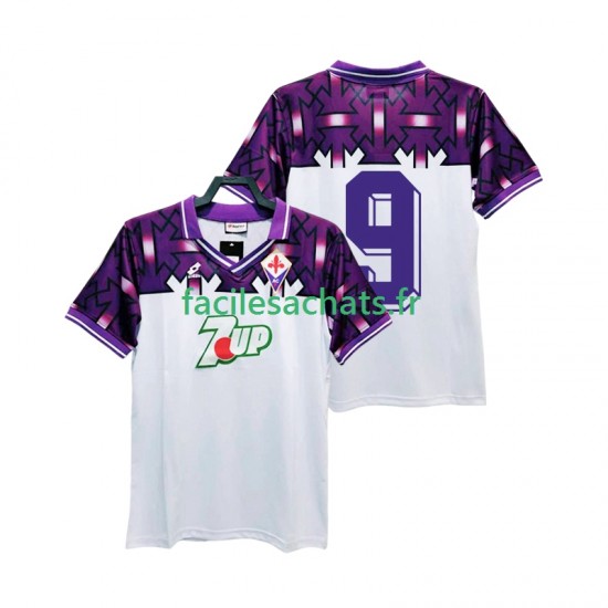 Maillot Fiorentina 9 Retro 1992 1993 Extérieur Homme MC