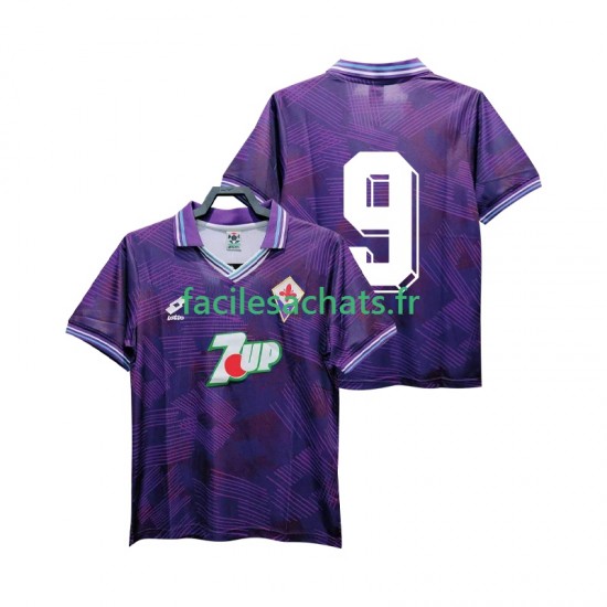 Maillot Fiorentina 9 Retro 1992 1993 Domicile Homme MC