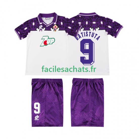 Maillot Fiorentina BATISTUTA 9 Retro 1992 1993 Extérieur Enfant MC