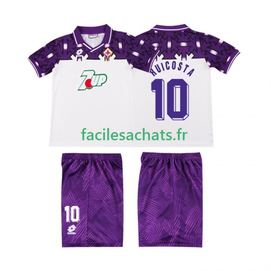 Maillot Fiorentina RUI COSTA 10 Retro 1992 1993 Extérieur Enfant MC
