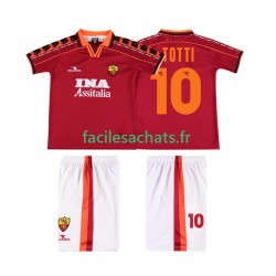 Maillot AS Rome TOTTI 10 Retro 1998 1999 Domicile Enfant MC