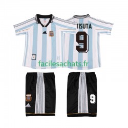 Maillot Argentine BATISUTA 9 Retro 1998 Domicile Enfant MC