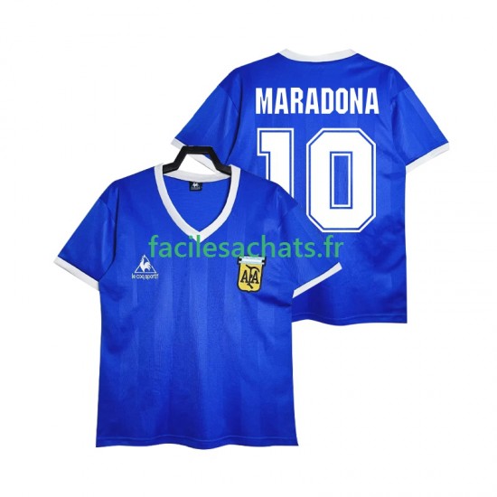 Maillot Argentine MARADONA 10 Retro 1986 Extérieur Homme MC