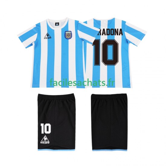 Maillot Argentine MARADONA 10 Retro 1986 Domicile Enfant MC