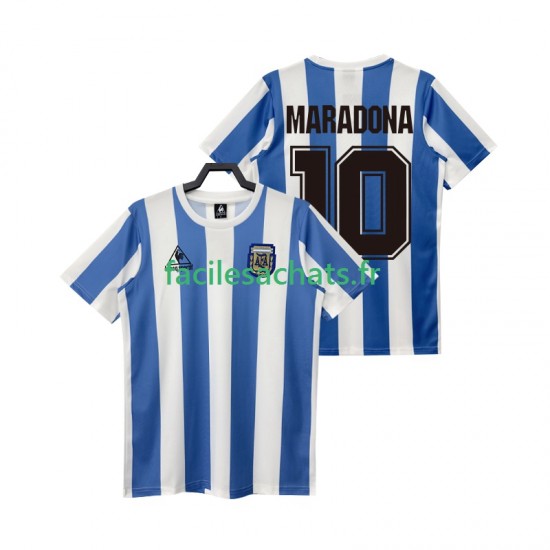 Maillot Argentine MARADONA 10 Retro 1986 Domicile Homme MC
