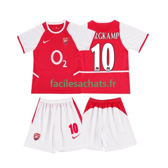 Maillot Arsenal BERGKAMP 10 Retro 2002 2003 Domicile Enfant MC