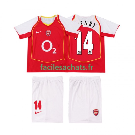 Maillot Arsenal Thierry Henry 14 Retro 2004 2005 Domicile Enfant MC