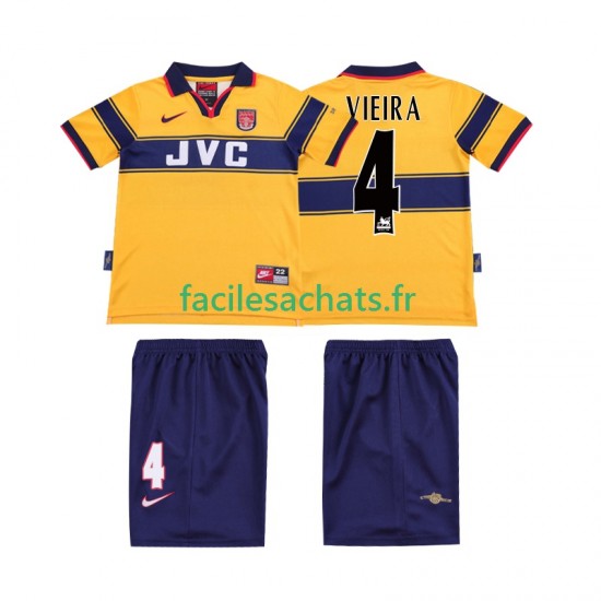 Maillot Arsenal VIEIRA 4 Retro 1997 1999 Extérieur Enfant MC