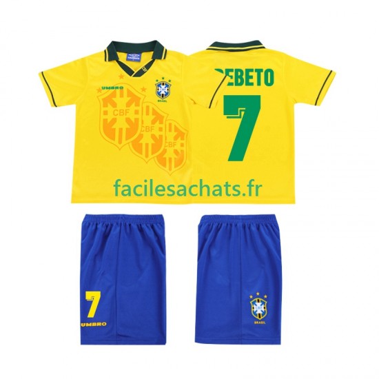Maillot Brésil BEBETO 7 Retro 1994 Domicile Enfant MC