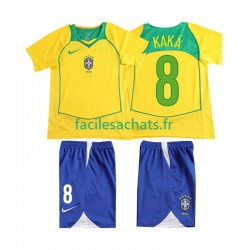Maillot Brésil KAKA 8 Retro 2004 Domicile Enfant MC