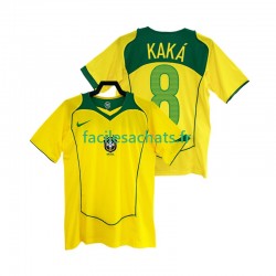 Maillot Brésil KAKA 8 Retro 2004 Domicile Homme MC