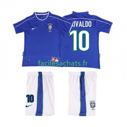 Maillot Brésil RIVALDO 10 Retro 1998 Extérieur Enfant MC