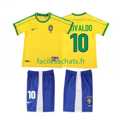 Maillot Brésil RIVALDO 10 Retro 1998 Domicile Enfant MC
