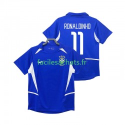 Maillot Brésil RONALDINHO 11 Retro 2002 Extérieur Homme MC