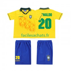 Maillot Brésil RONALDO 20 Retro 1994 Domicile Enfant MC
