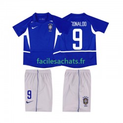Maillot Brésil Ronaldo 9 Retro 2002 Extérieur Enfant MC