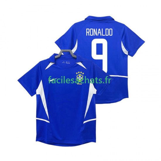 Maillot Brésil Ronaldo 9 Retro 2002 Extérieur Homme MC