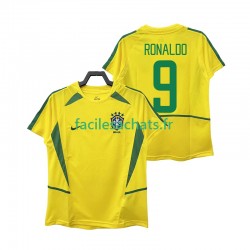 Maillot Brésil Ronaldo 9 Retro 2002 Domicile Homme MC