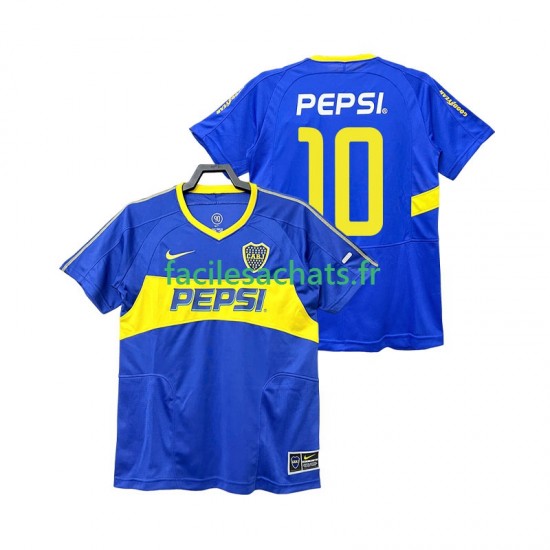 Maillot CA Boca Juniors PEPSI 10 Retro 2003 2004 Domicile Homme MC