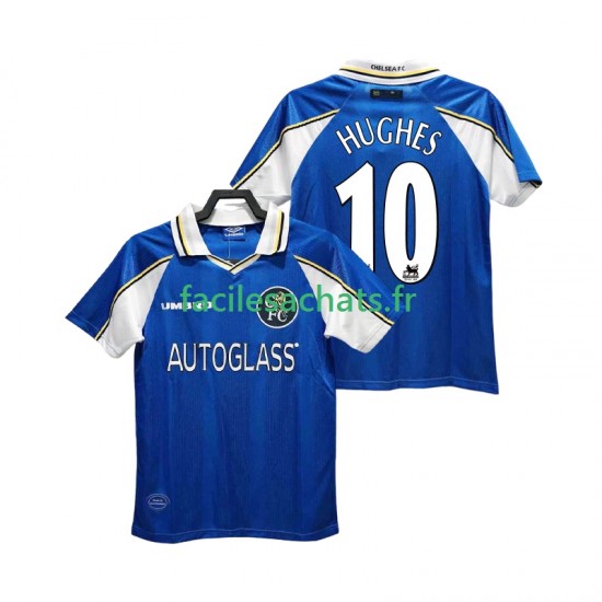 Maillot Chelsea HUGHES 10 Retro 1997 1999 Domicile Homme MC