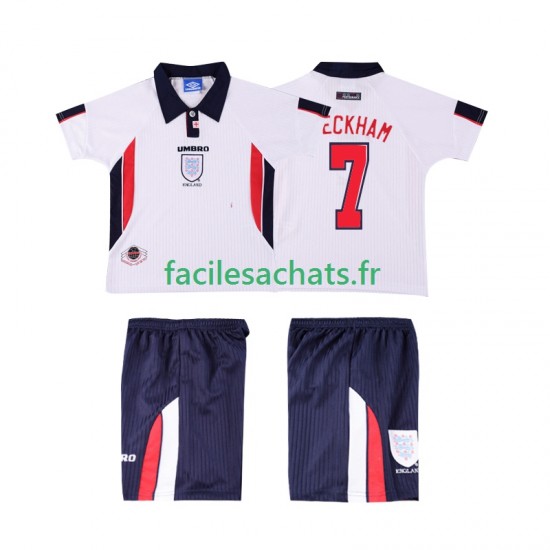 Maillot Angleterre Beckham 7 Retro 1998 Domicile Enfant MC