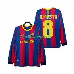 Maillot FC Barcelone A INIESTA 8 Retro 2010 2011 Domicile Homme ML